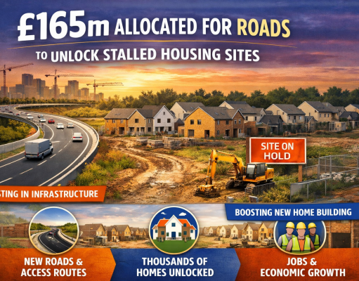 £165m Allocated for Roads to Unlock Stalled Housing Sites