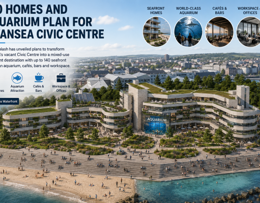140 Homes and New Aquarium Planned for Swansea Civic Centre