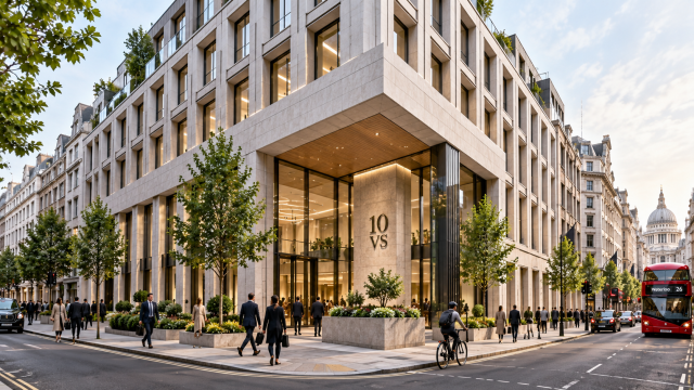 London Corner Office at Dusk