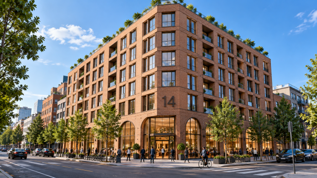 Modern Brick Corner Building 14 (1)