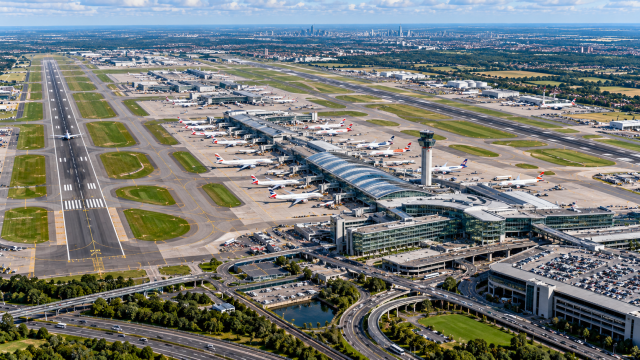 Modern International Airport Aerial View