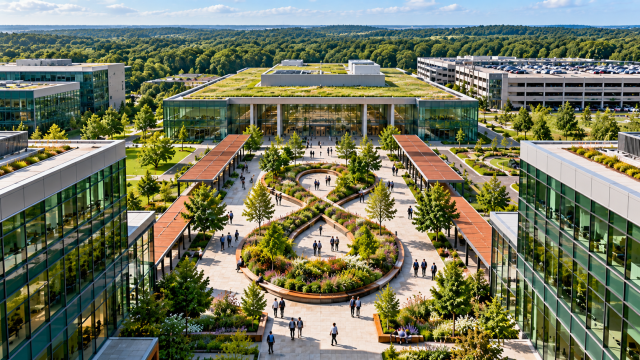 Sustainable Tech Campus Courtyard